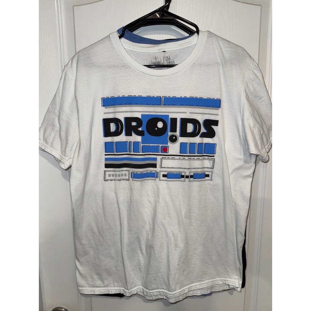 The Lost Bros Droids R2D2 Graphic T Shirt Mens Size Large White Star Wars